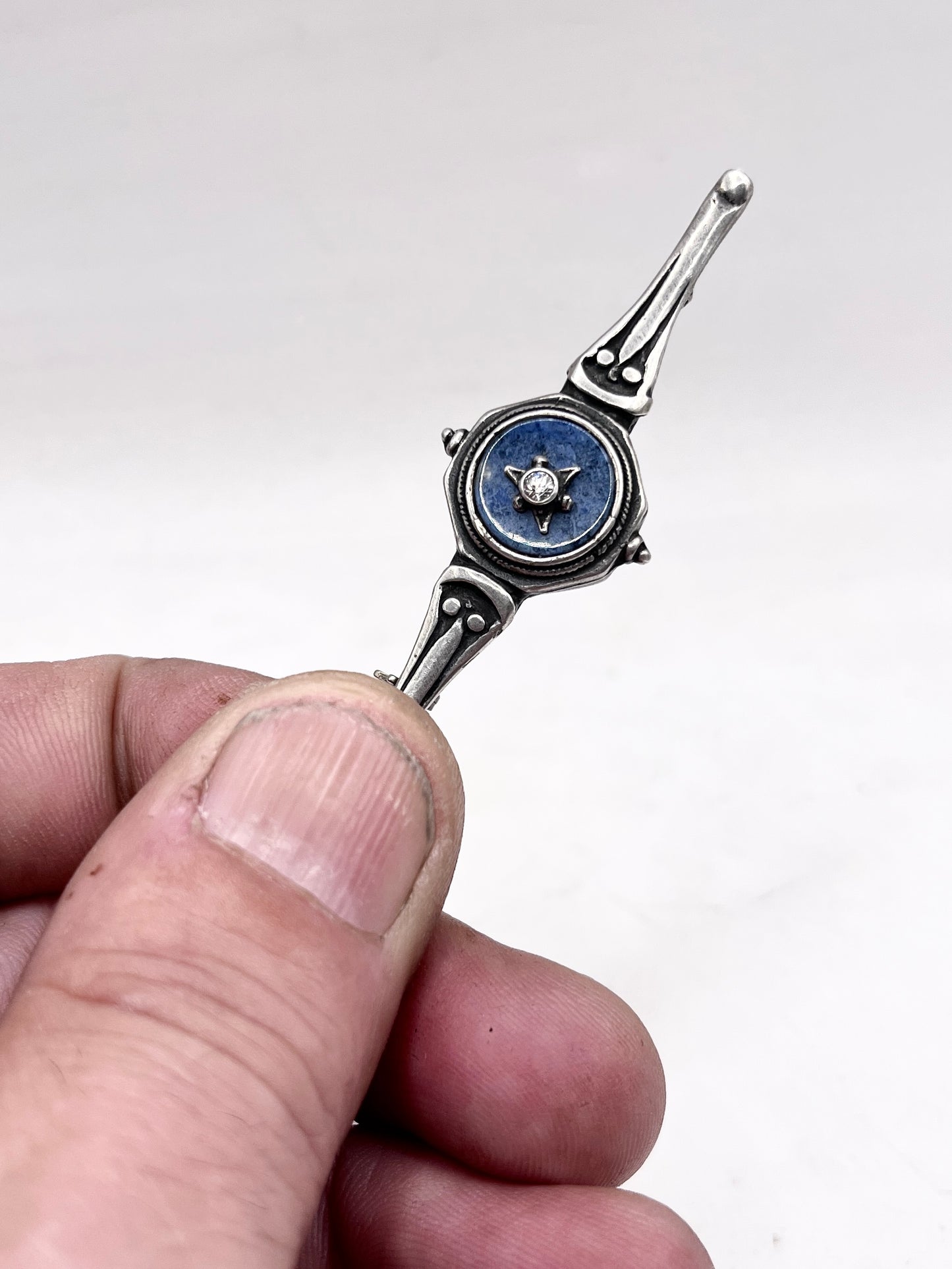 Anello Artigianale SPILLA ROSA DEI VENTI  Mod. SPILLA Realizzato con Antica spilla in Argento (Prima Metà del ’900)