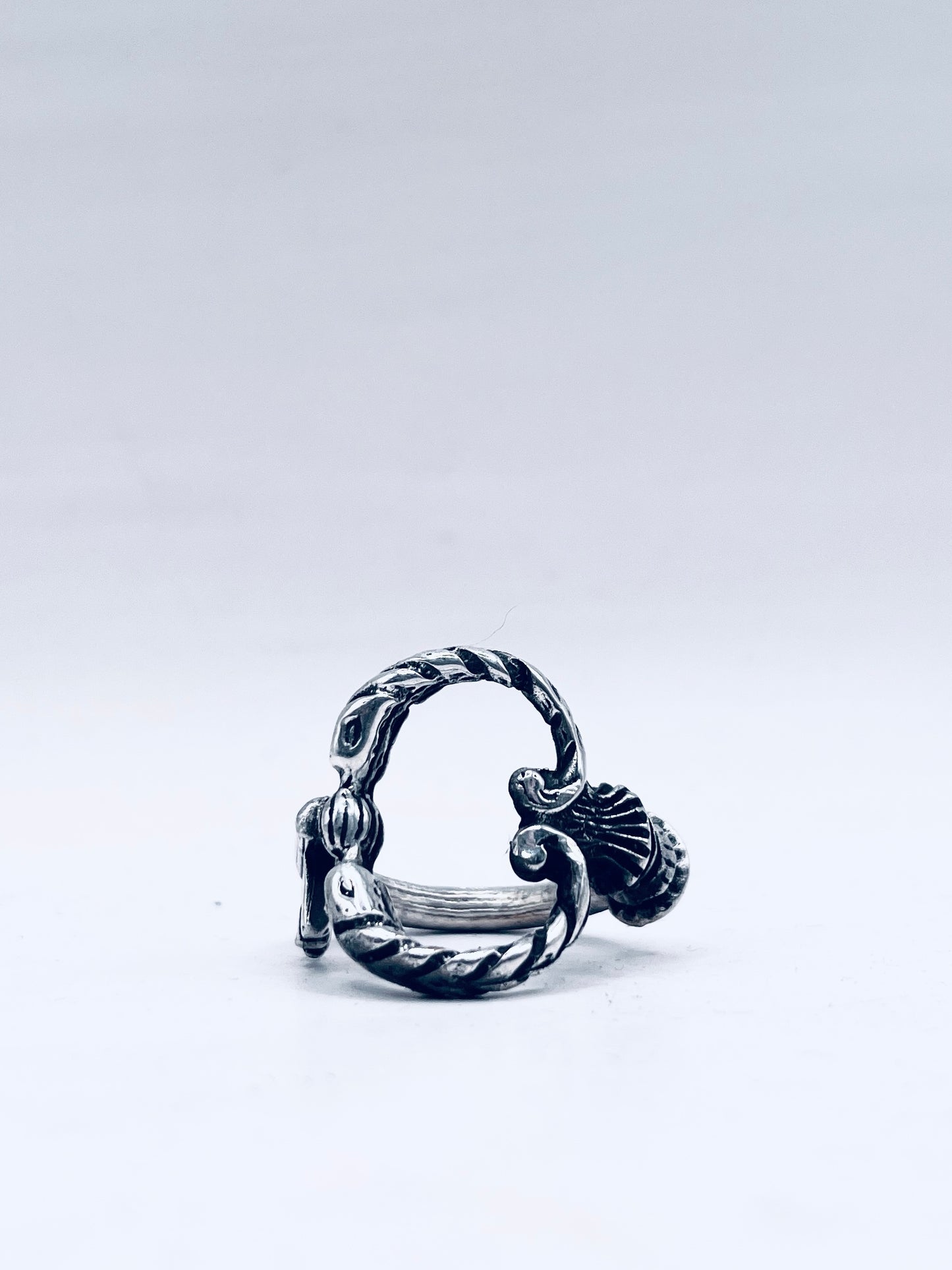 Anello Artigianale “CHIAVE SERPENTI ARGENTO 925” Realizzato con Antica Chiave in Argento