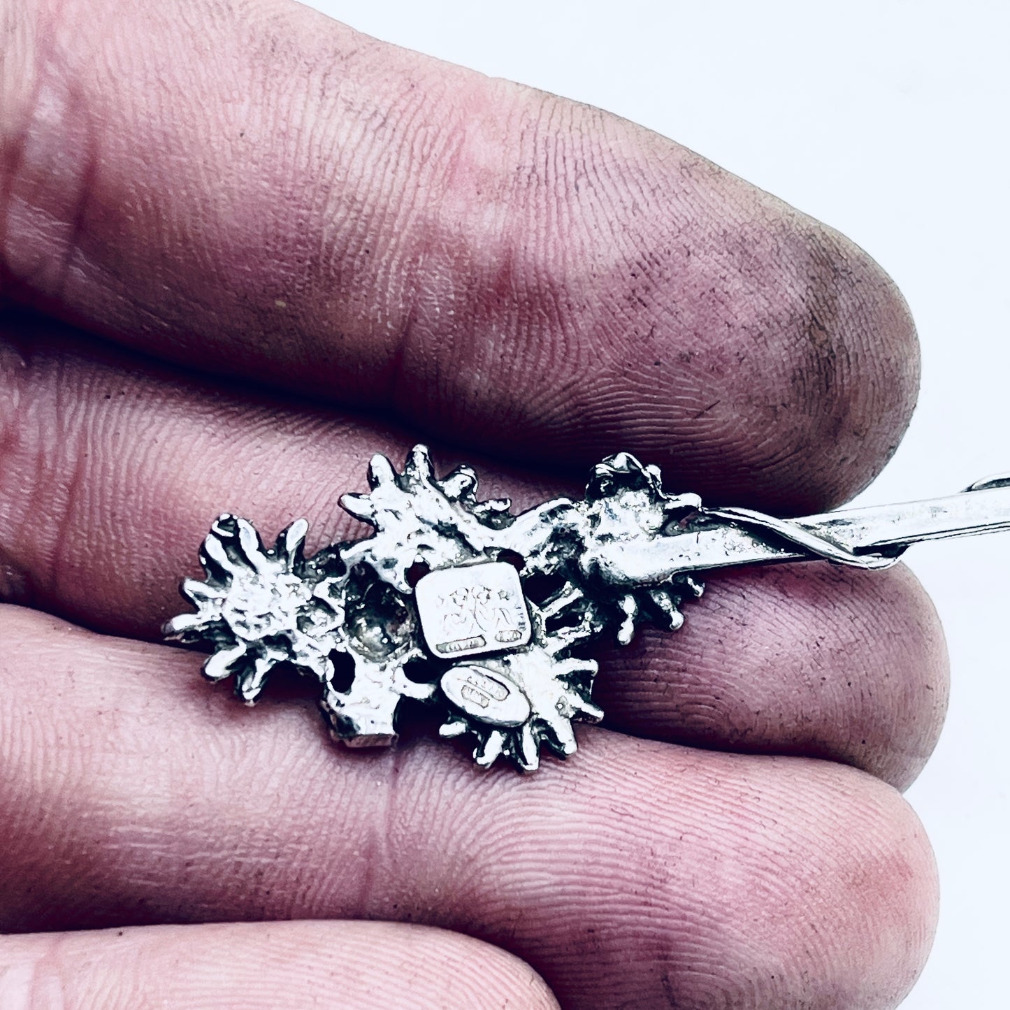 Anello Artigianale CONCHIGLIA MARGHERITE Mod. INTERO  Realizzato con intero Antico Cucchiaino in Argento 800(Prima Metà del ’900)