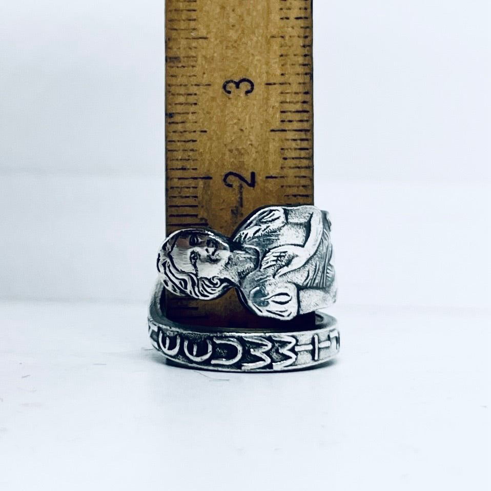 Anello Artigianale BIANCANEVE Mod. SPIRALE  Realizzato con Antica posata in Argento (Prima Metà del ’900)