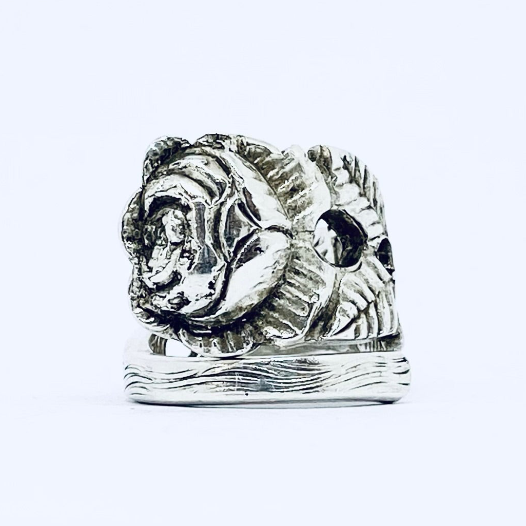 Anello Artigianale ROSA Mod. SPIRALE  Realizzato con Antica posata in Argento (Prima Metà del ’900)