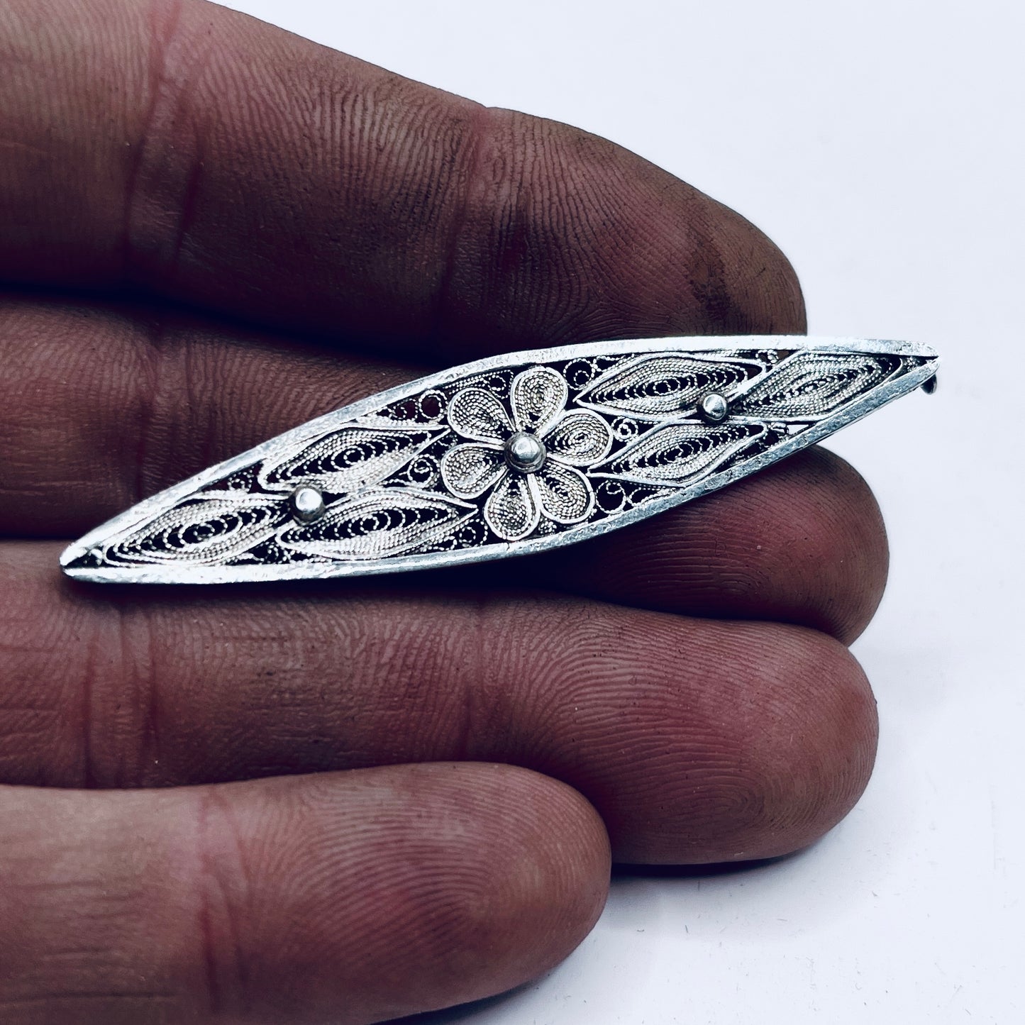 Anello Artigianale FILIGRANA Mod. SPILLA Realizzato con Antica spilla in Argento (Prima Metà del ’900)
