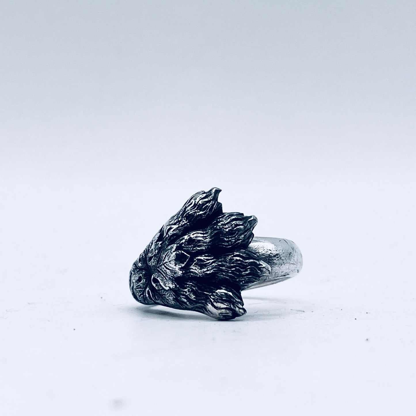 Anello Artigianale ZAMPA LEONE Mod. PINZETTA CLASSICO UOMO Realizzato con Antica posata in Argento (Prima Metà del ’900)