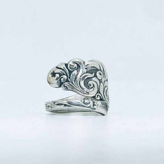 Anello Artigianale DECORO Mod. CLASSICO/SPIRALE  Realizzato con Antica posata in Argento (Prima Metà del ’900)