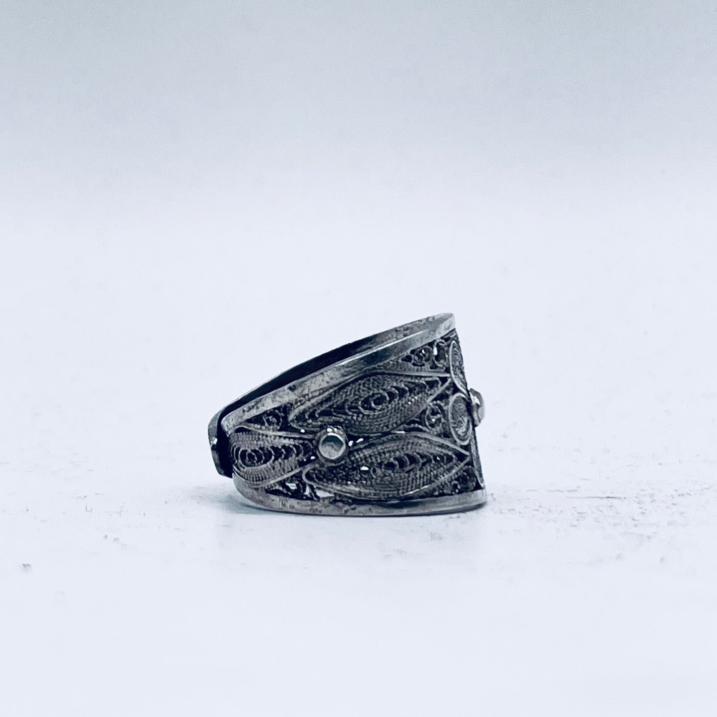 Anello Artigianale FILIGRANA Mod. SPILLA Realizzato con Antica spilla in Argento (Prima Metà del ’900)