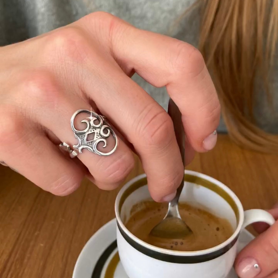 Anello Artigianale “CHIAVE ARGENTO 925 #02” Realizzato con Antica Chiave in Argento