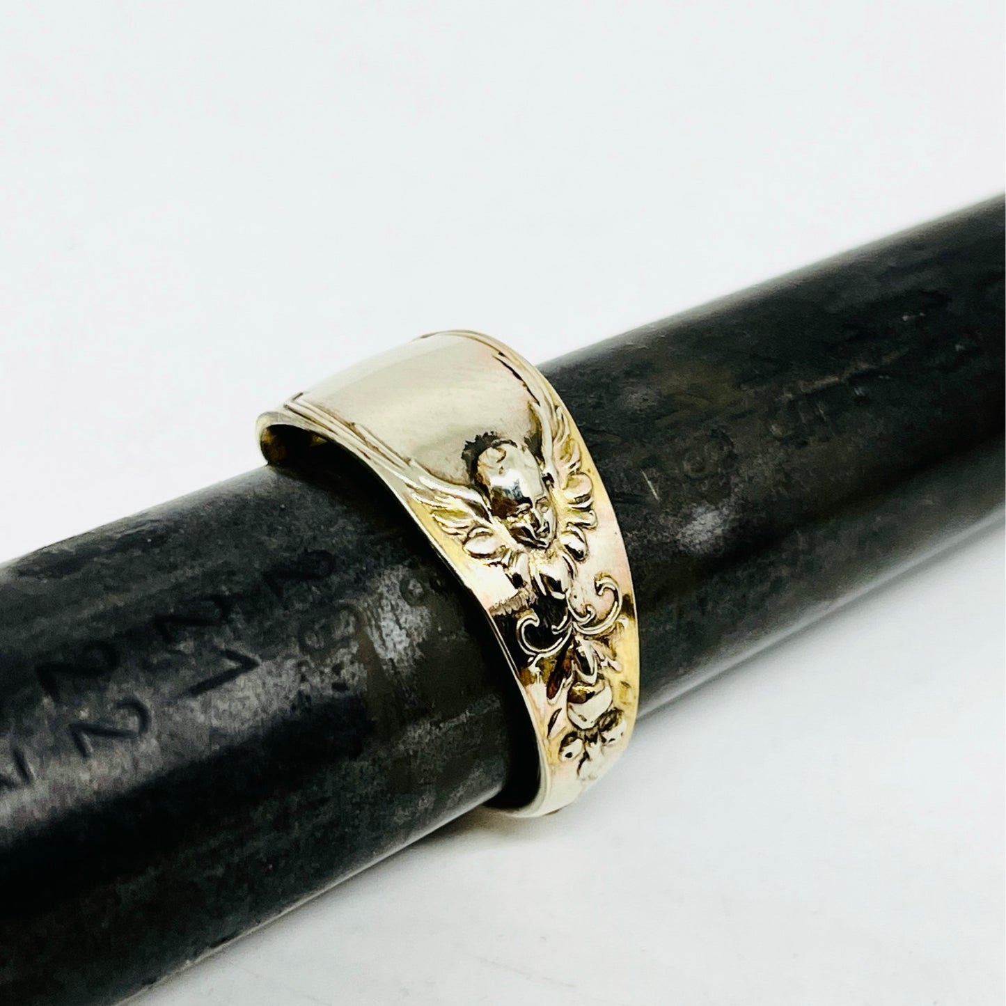 Anello Artigianale ANGELO DORATO  Mod. CLASSICO  Realizzato con Antica posata in Argento (Prima Metà del ’900)