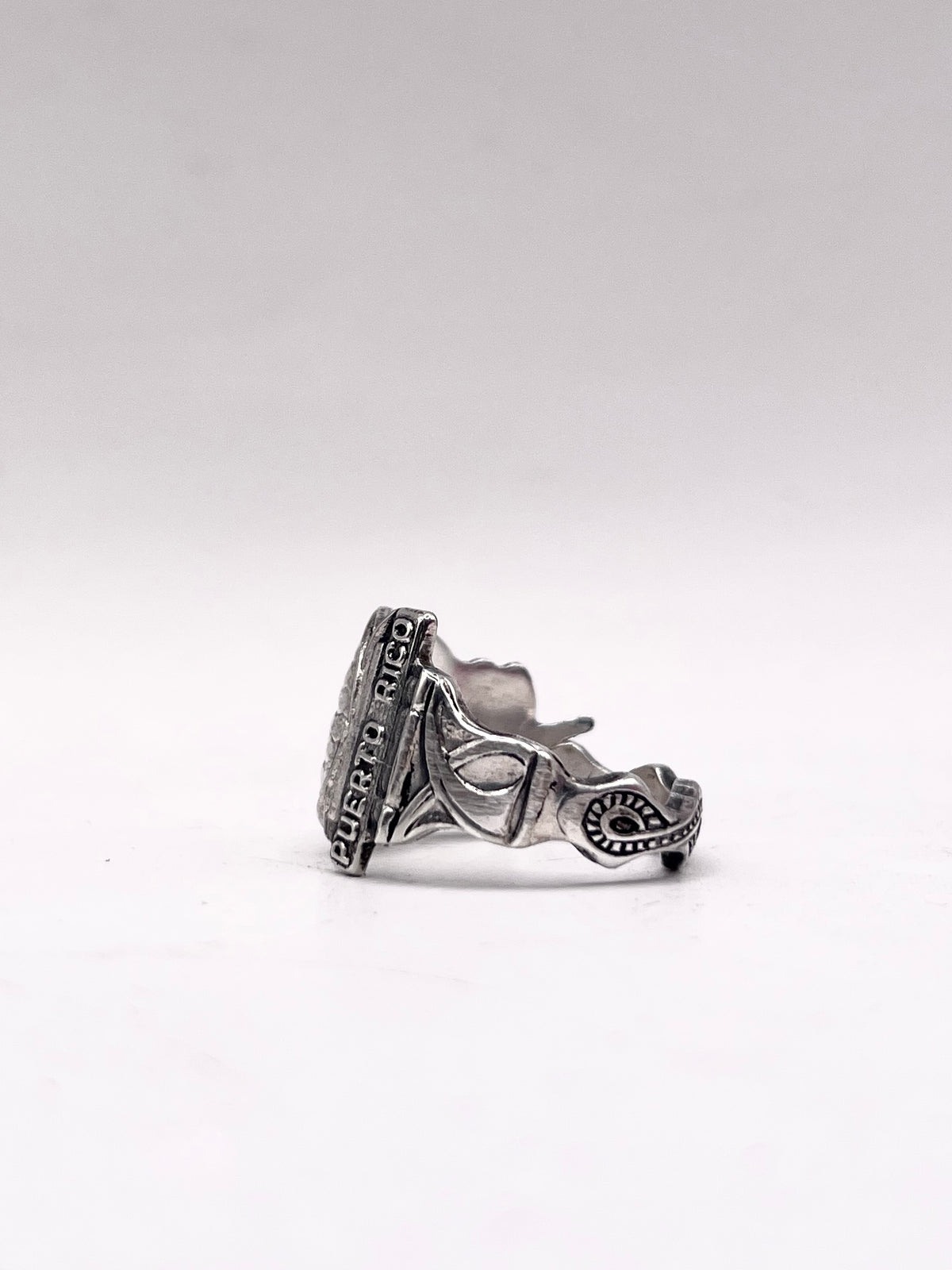 Anello Ananas Puerto Rico ricavato da una posata antica in lega d’argento – vista 7