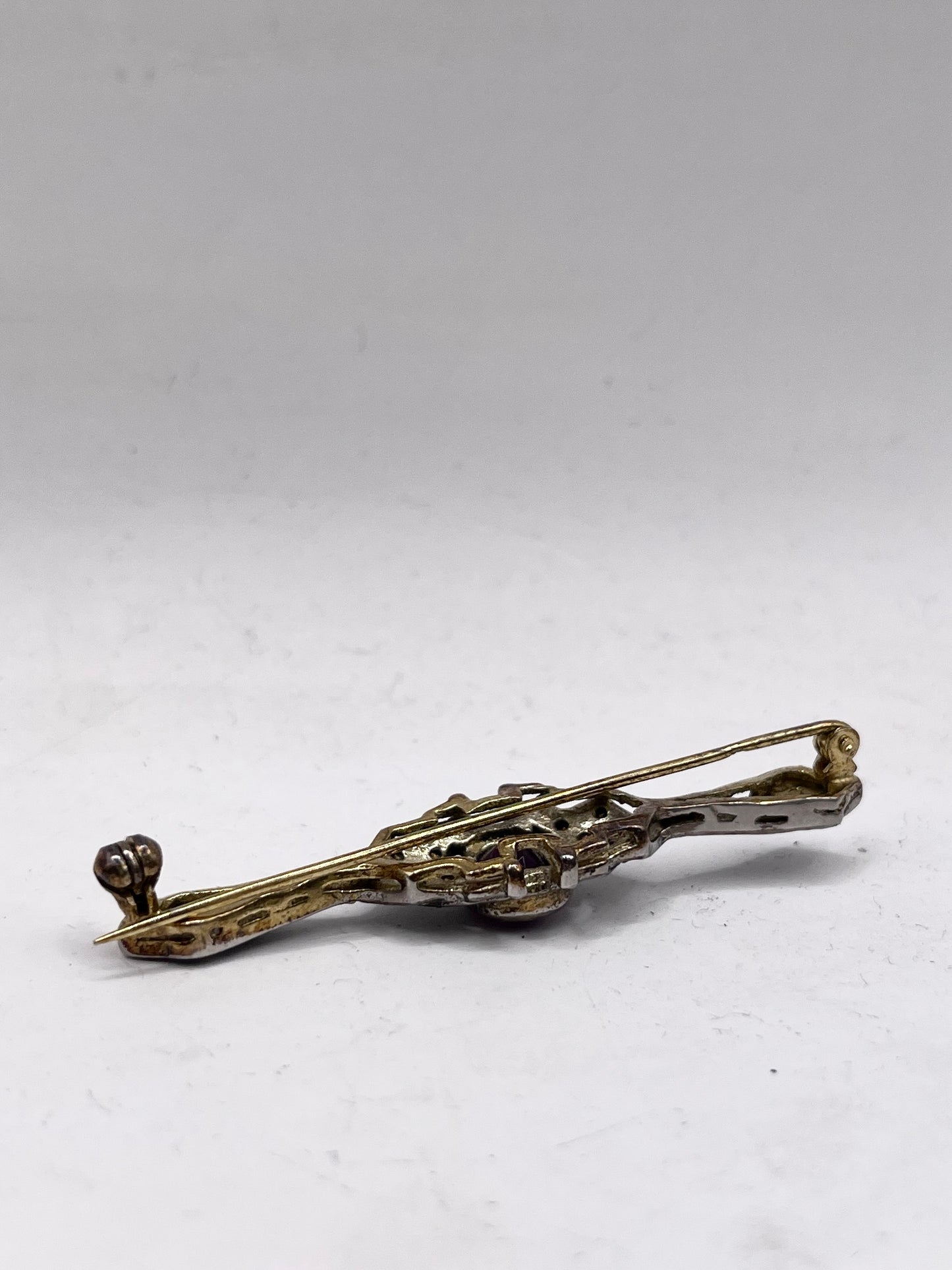 Anello Artigianale ALI Mod. SPILLA AMETISTA Realizzato con Antica spilla in Argento (Prima Metà del ’900)