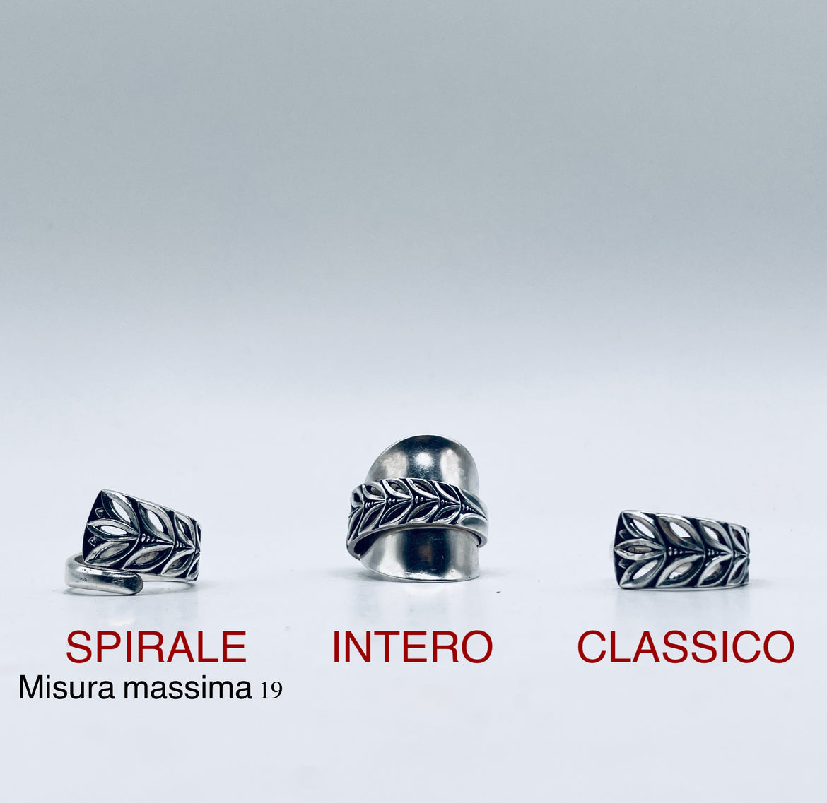 Anello Artigianale LOTO Mod. SPIRALE/INTERO/CLASSICO  Realizzato con Antica posata in Argento (Prima Metà del ’900)