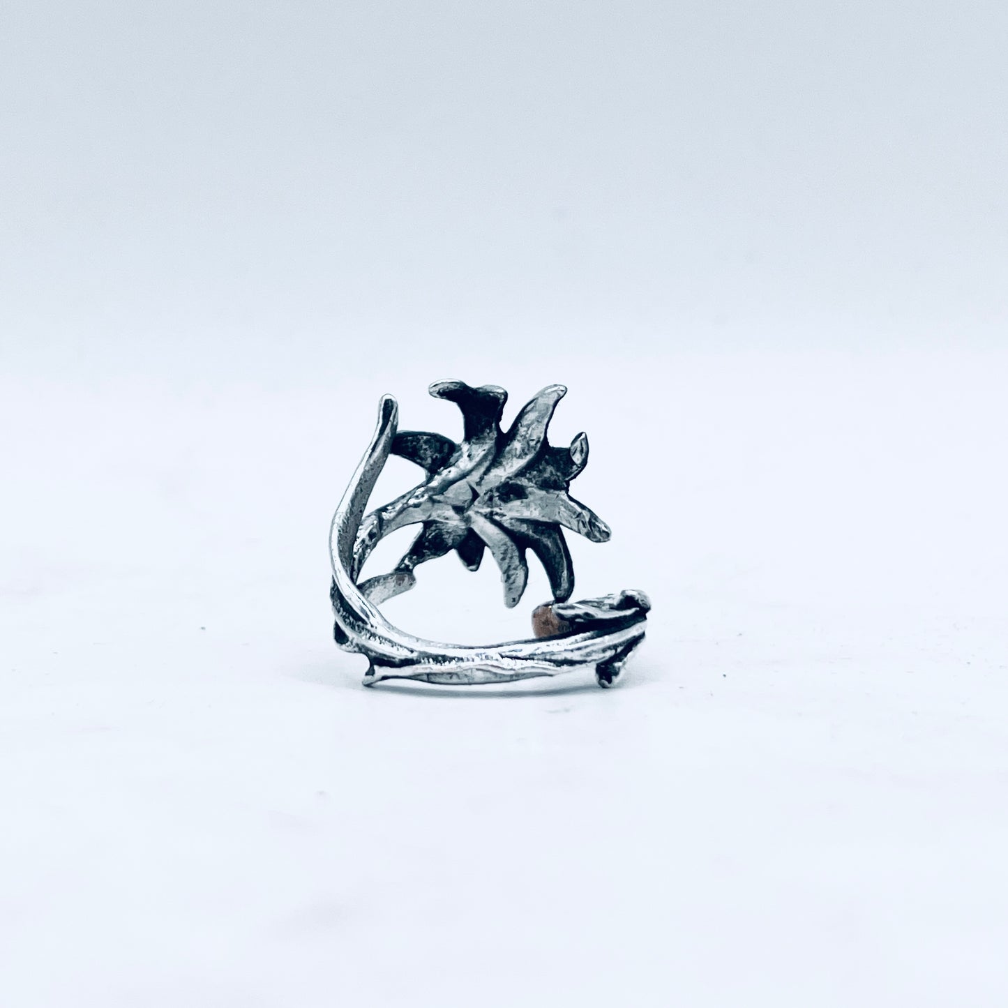 Anello Artigianale STELLA ALPINA Mod. SPIRALE  Realizzato con intero Antico Cucchiaino in Argento 800(Prima Metà del ’900)