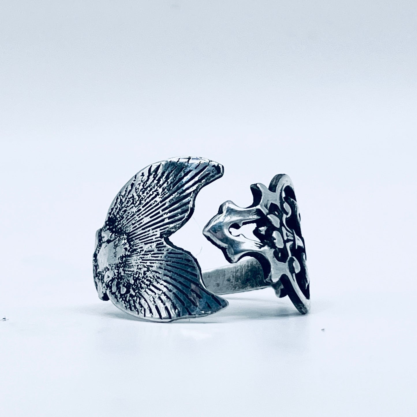 Anello Artigianale Mod. MINICODA REGALE Realizzato con Antica posata in Argento (Prima Metà del ’900)