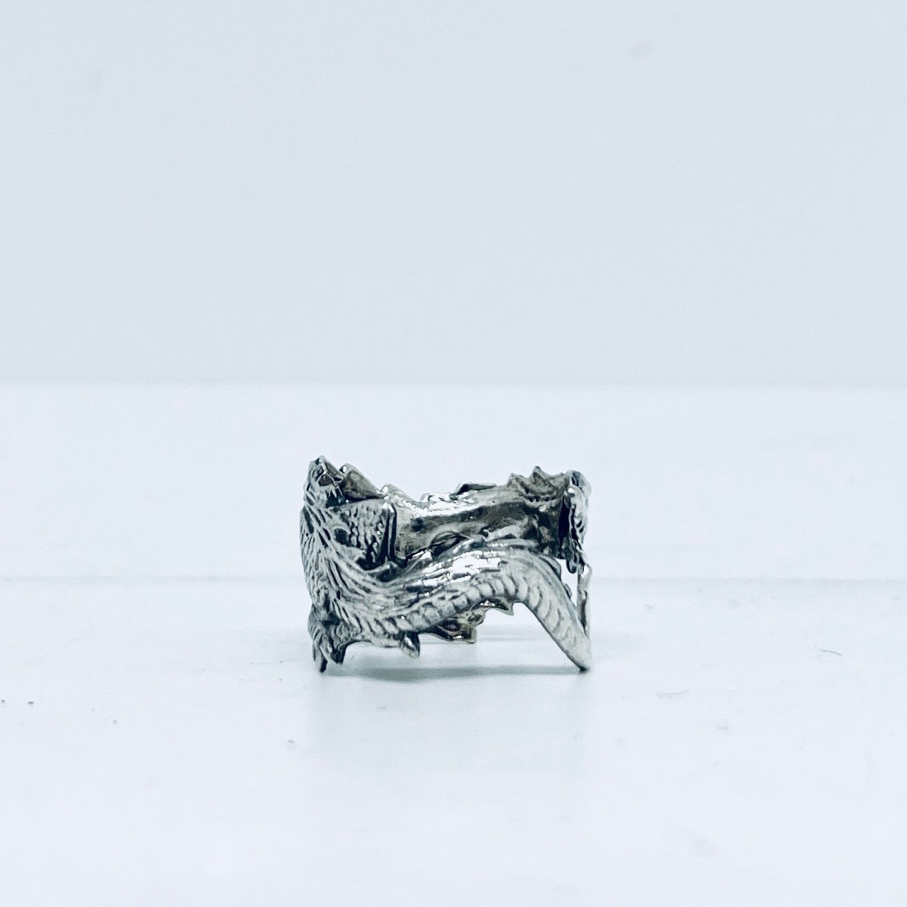 Anello Artigianale DRAGONE Mod. SPILLA Realizzato con Antica spilla in Argento (Prima Metà del ’900)