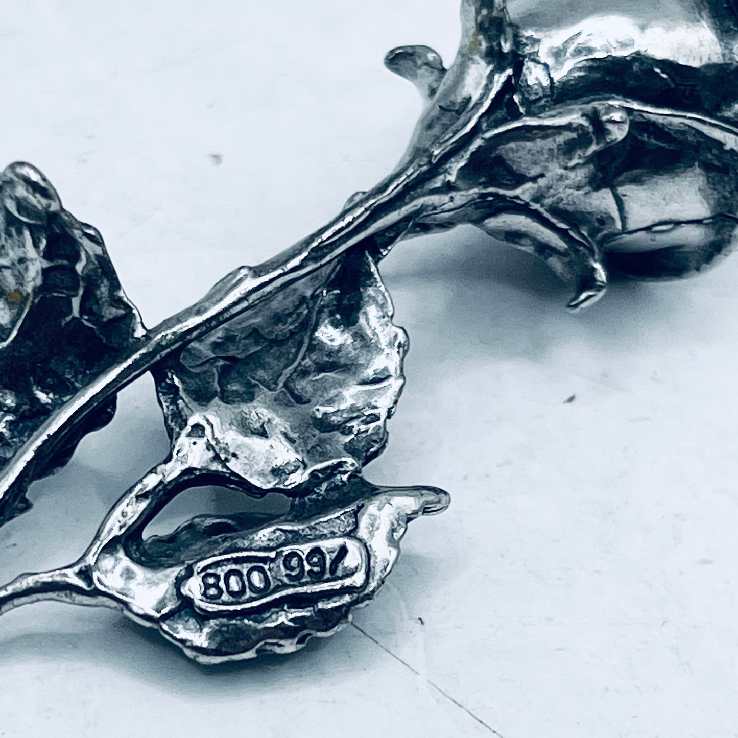 Anello Artigianale ROSA 01 Mod. CLASSICO  Realizzato con Antica SPILLA in Argento 800(Prima Metà del ’900)
