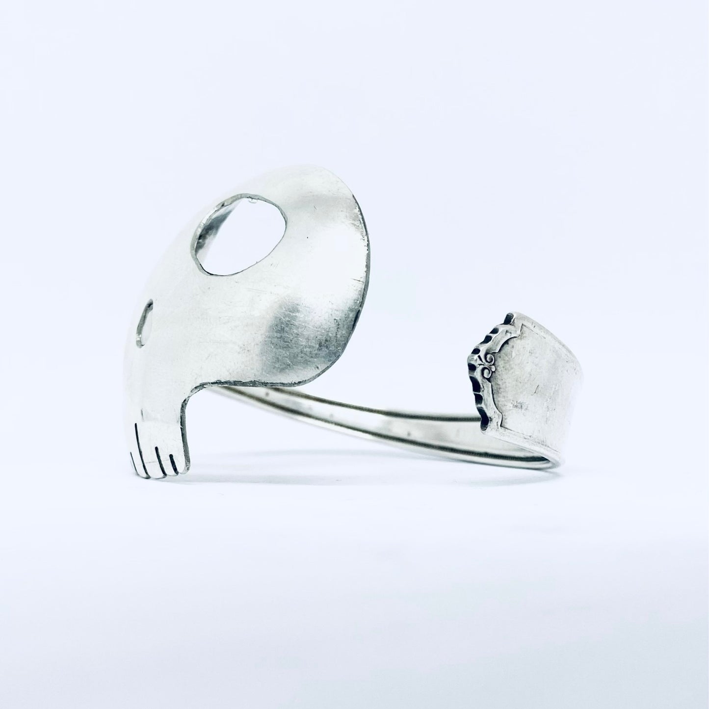 Bracciale Artigianale Mod. TESCHIO  Realizzato con Antica posata in Argento (Prima Metà del ’900)