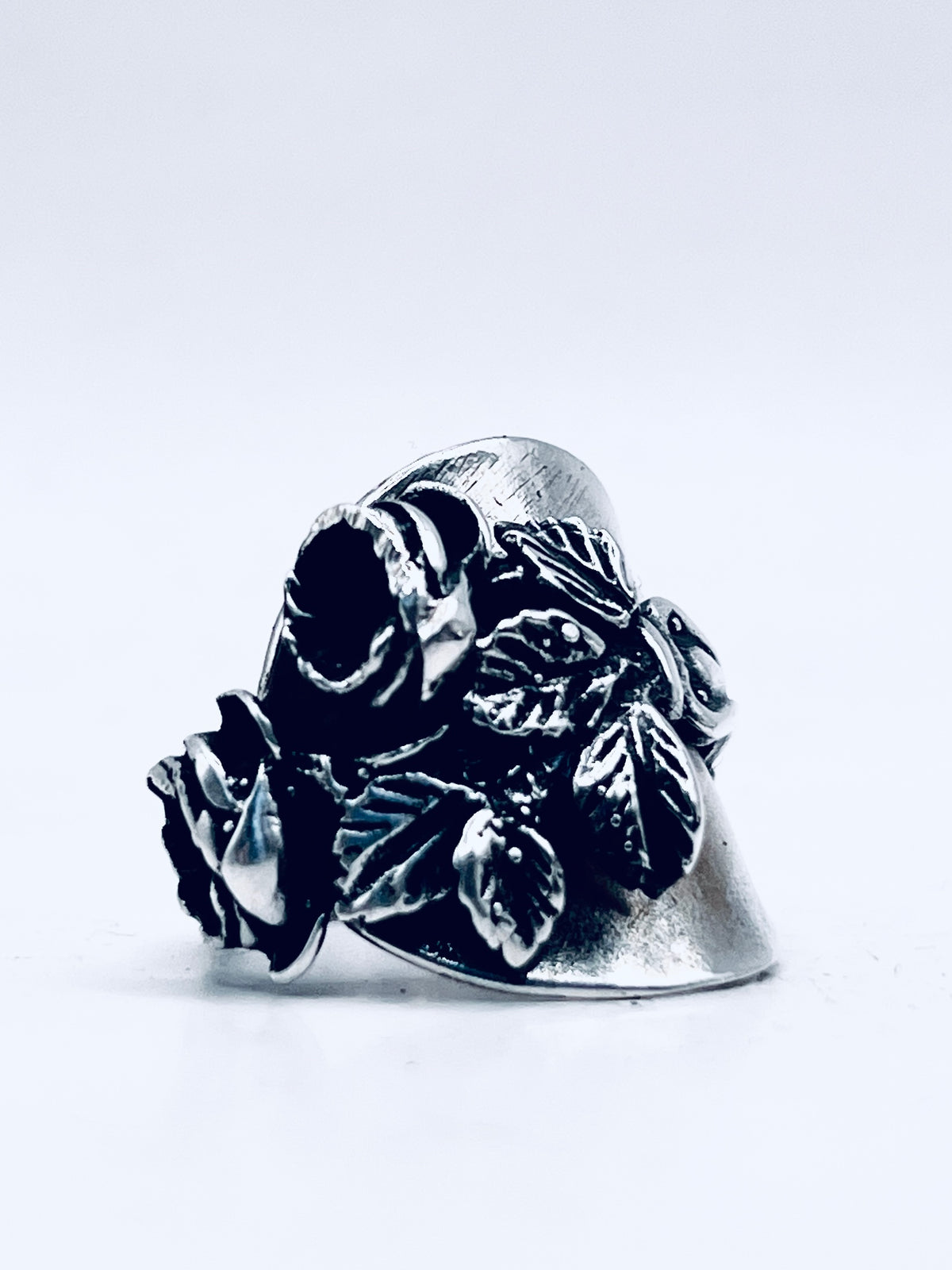 Anello Intero Rose ricavato da un cucchiaino antico in argento 925