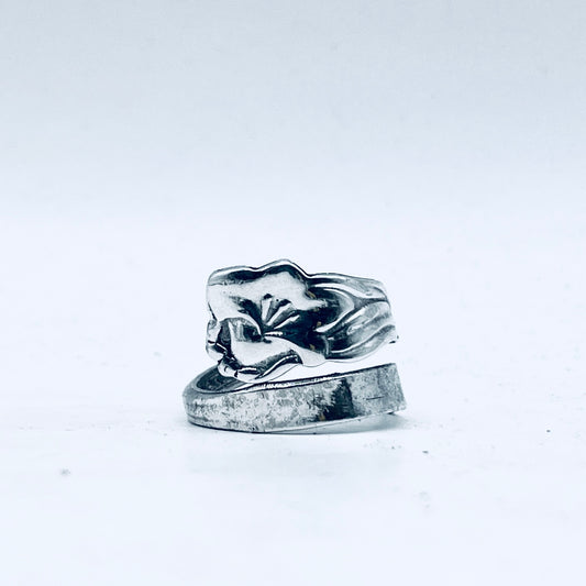 Anello Artigianale GIGLIO Mod. SPIRALE  Realizzato con  Antica posata in Argento (Prima Metà del ’900)