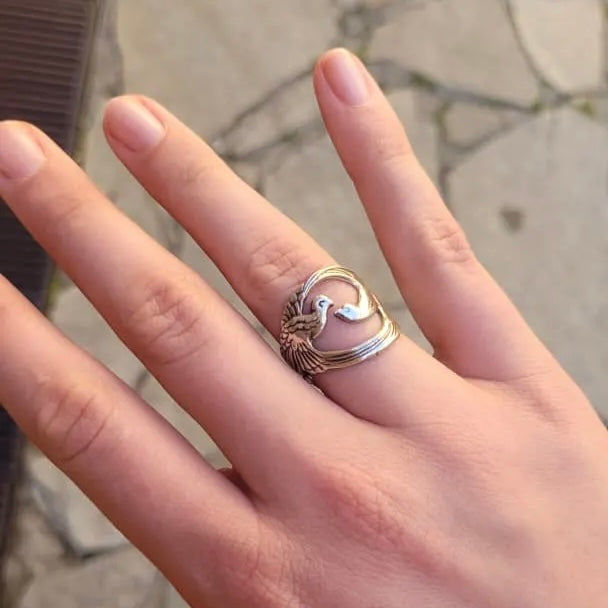 Anello Artigianale PAVONI Mod. SPILLA Realizzato con Antica spilla in Argento (Prima Metà del ’900)
