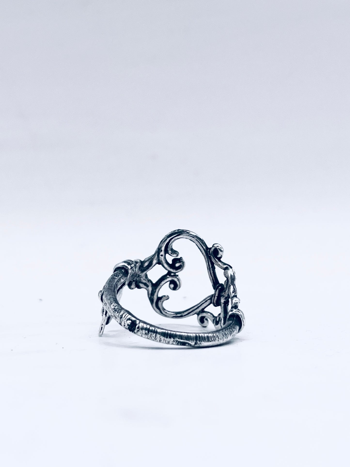 Anello Artigianale “CHIAVE CUORE ARGENTO 925” Realizzato con Antica Chiave in Argento