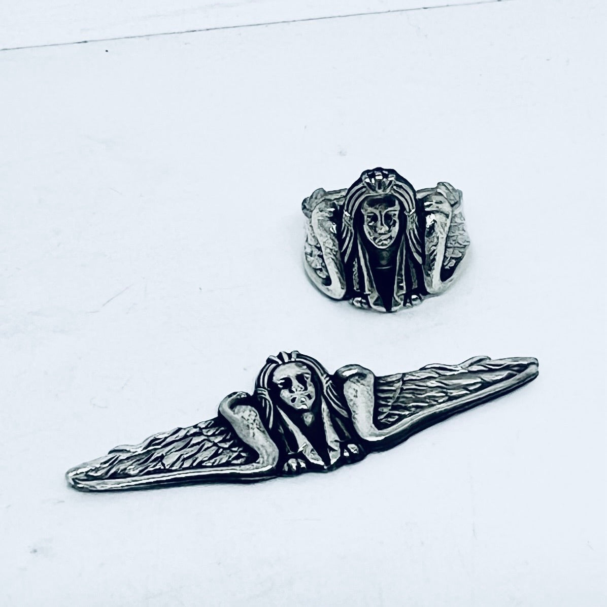 Anello Artigianale CLEOPATRA Mod. SPILLA Realizzato con Antica spilla in Argento (Prima Metà del ’900)