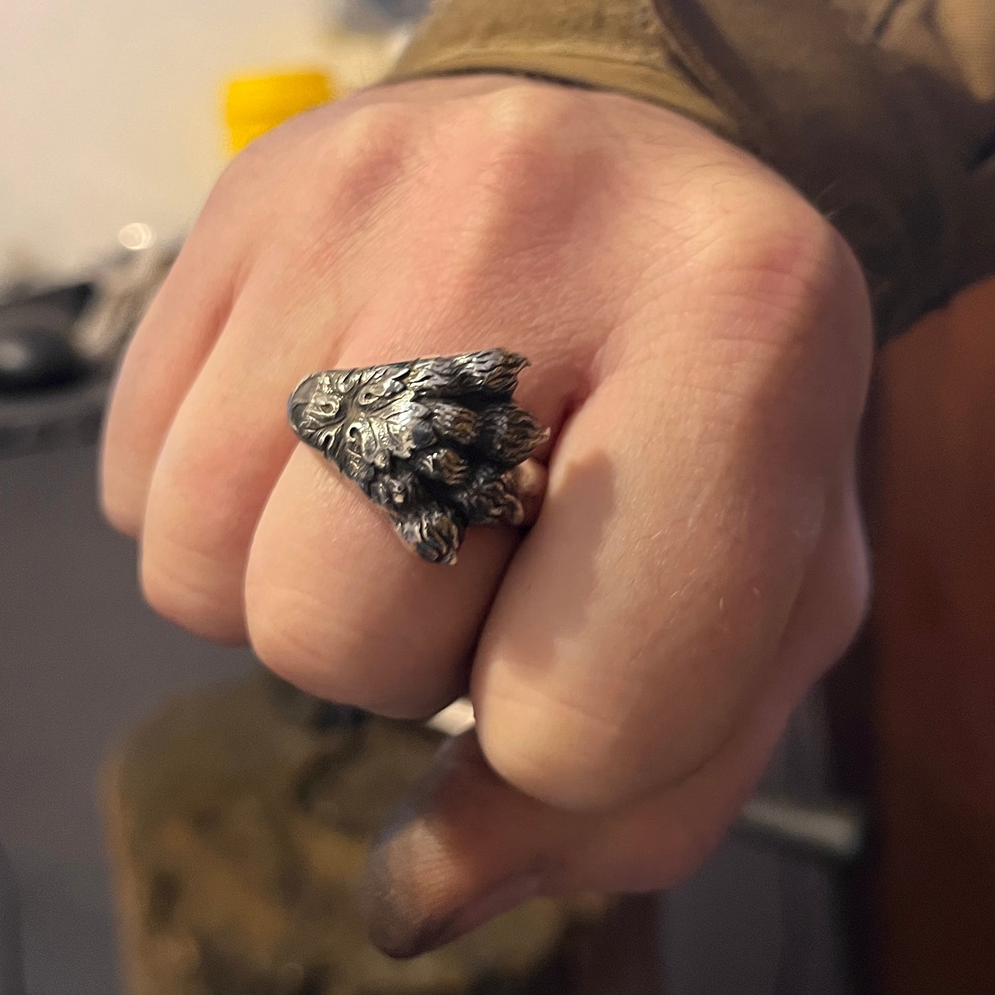 Anello Artigianale ZAMPA LEONE Mod. PINZETTA CLASSICO UOMO Realizzato con Antica posata in Argento (Prima Metà del ’900)