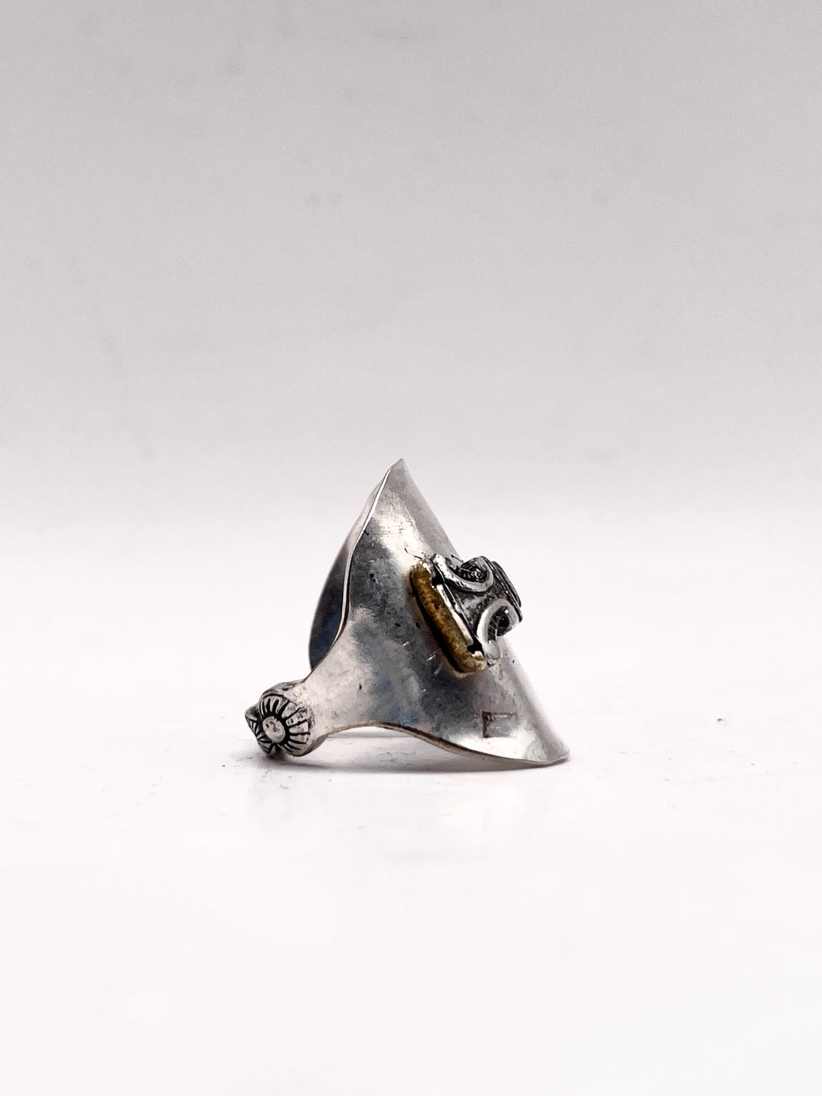 Anello Intero Intreccio ricavato da un cucchiaino antico in lega d’argento – vista 5