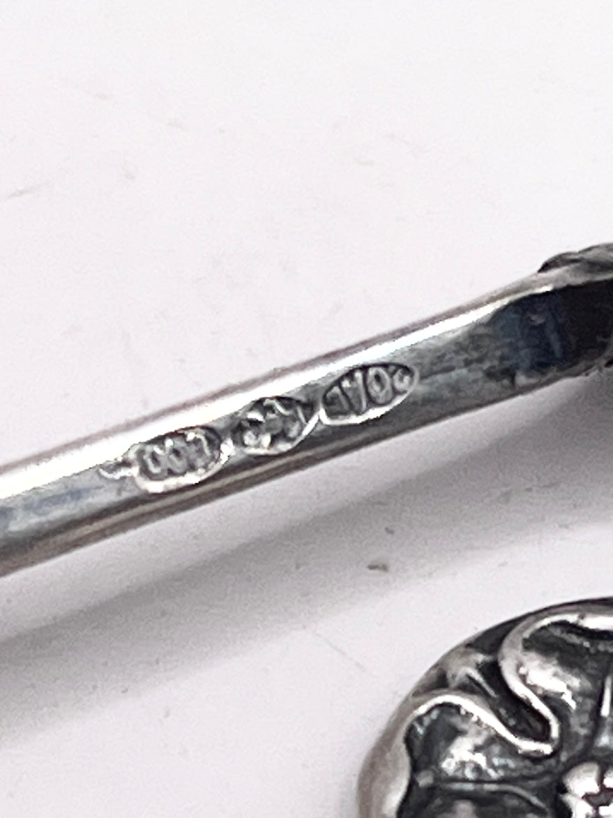 Anello Quadrifoglio ricavato da uno spiedino antico in argento 800 – vista 10