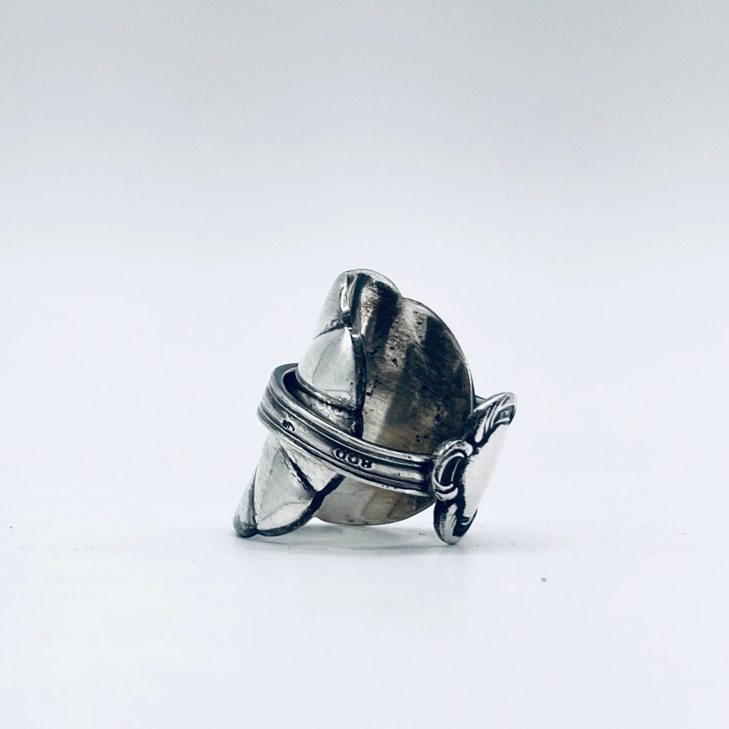 Anello Artigianale CONCHIGLIA Mod. INTERO  Realizzato con intero Antico Cucchiaino in Argento 800(Prima Metà del ’900)