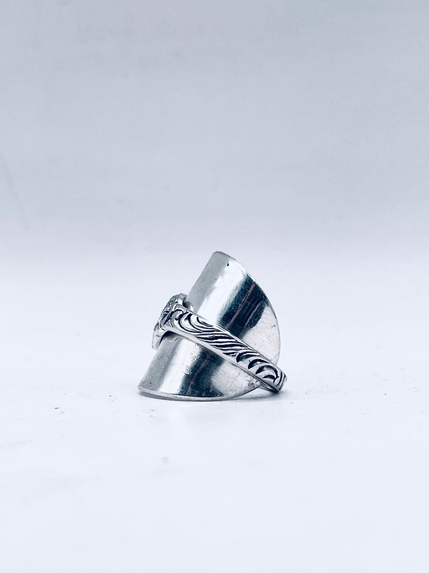 Anello Artigianale Mod. INTERO ROSELLINA  Realizzato con intero Antico Cucchiaino in Argento (Prima Metà del ’900)