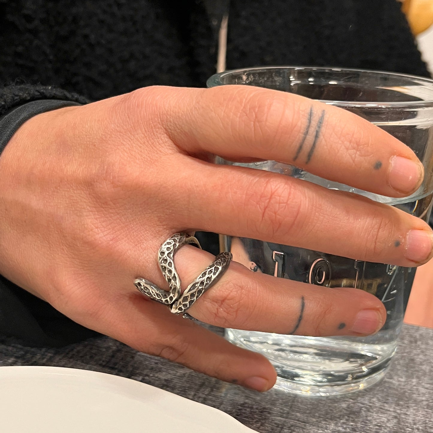 Anello Artigianale SERPENTE Mod. SPILLA Realizzato con Antica spilla in Argento (Prima Metà del ’900)