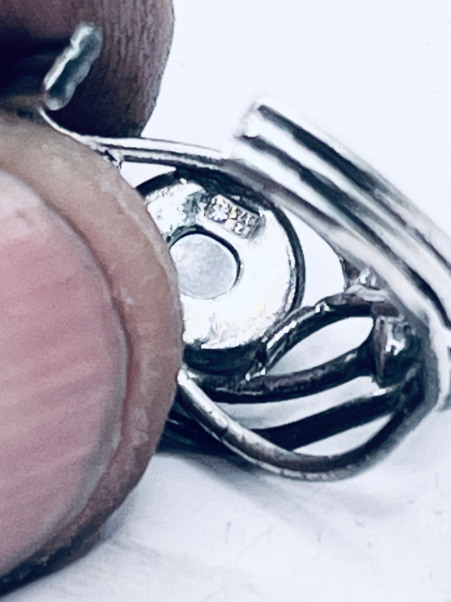 Anello Artigianale SPILLA RADICI Mod. SPILLA CON EMATITE Realizzato con Antica spilla in Argento (Prima Metà del ’900)