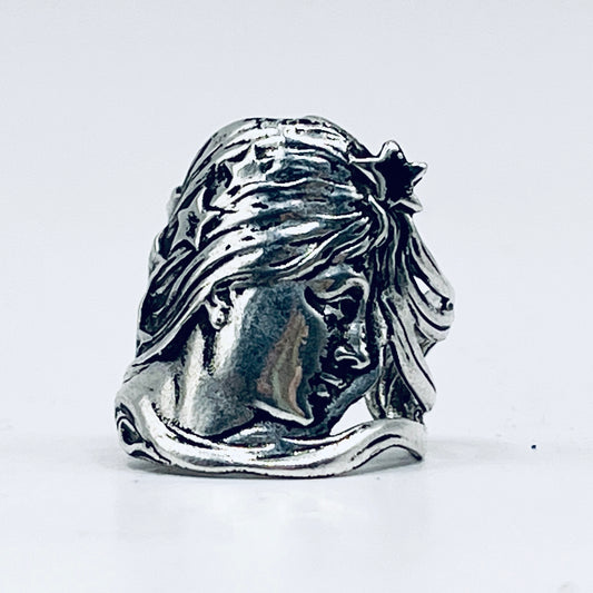 Anello Artigianale VERGINE Mod. SPILLA Realizzato con Antica spilla in Argento (Prima Metà del ’900)