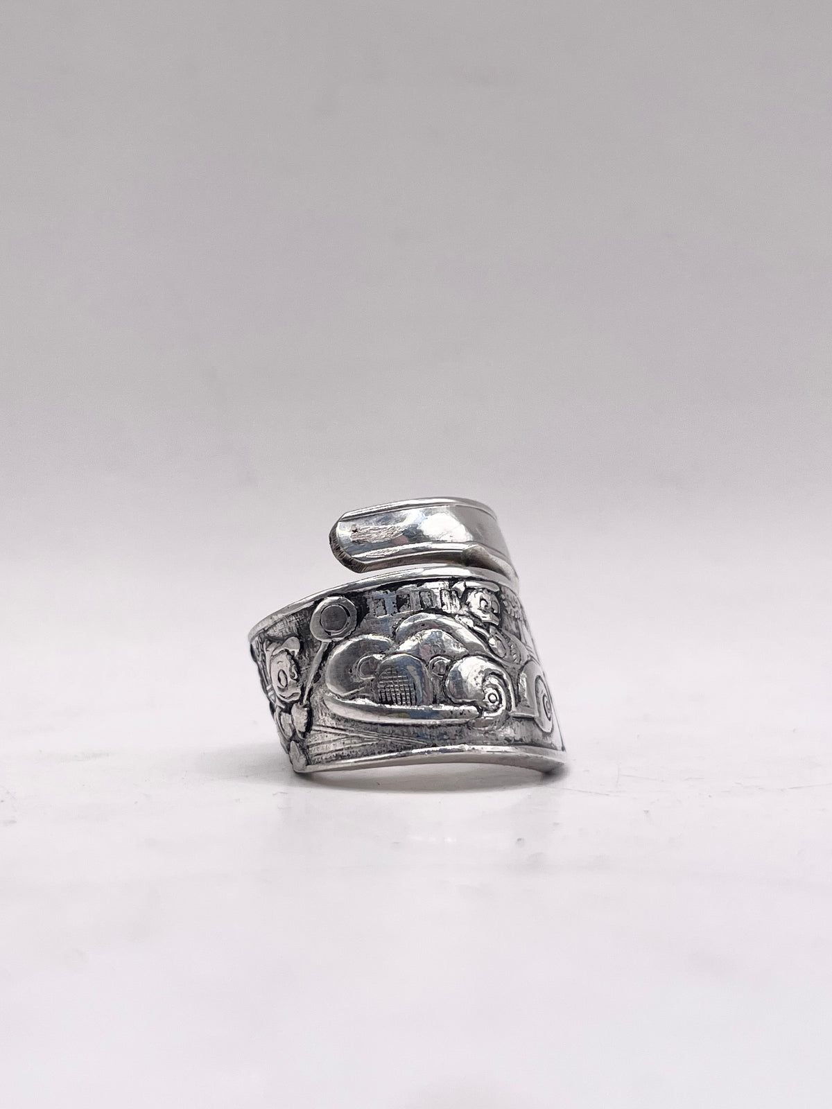 Anello Donald Duck ricavato da una posata antica in lega d’argento – vista 6