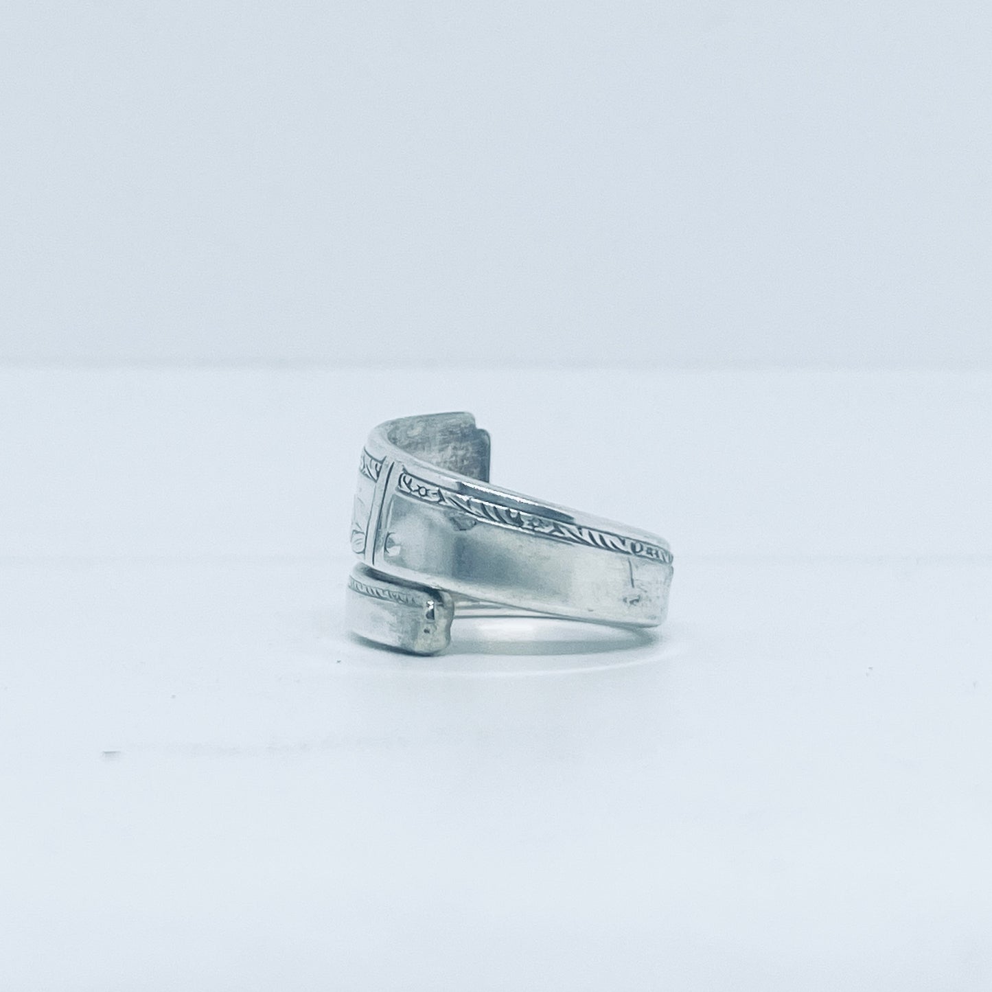 Anello Artigianale Mod. SPIRALE  Realizzato con Antica posata in Argento (Prima Metà del ’900)