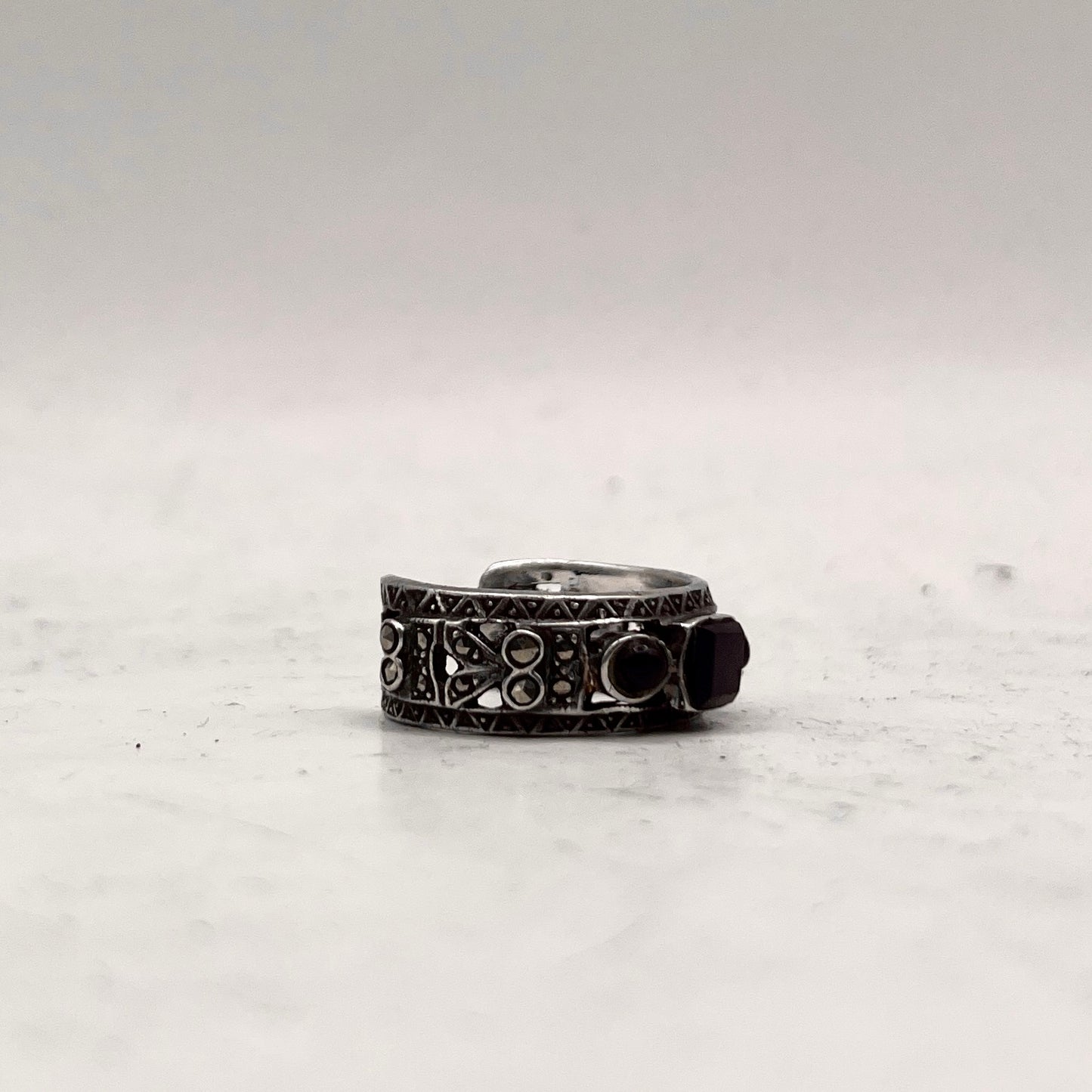 Anello Artigianale SPILLA ONICE Mod. SPILLA Realizzato con Antica spilla in Argento (Prima Metà del ’900)