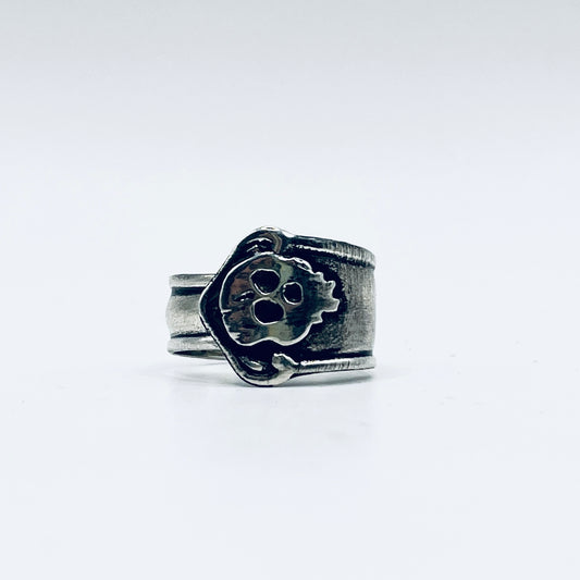 Anello Artigianale TESCHIO Mod. CLASSICO  Realizzato con Antica posata in Argento (Prima Metà del ’900)