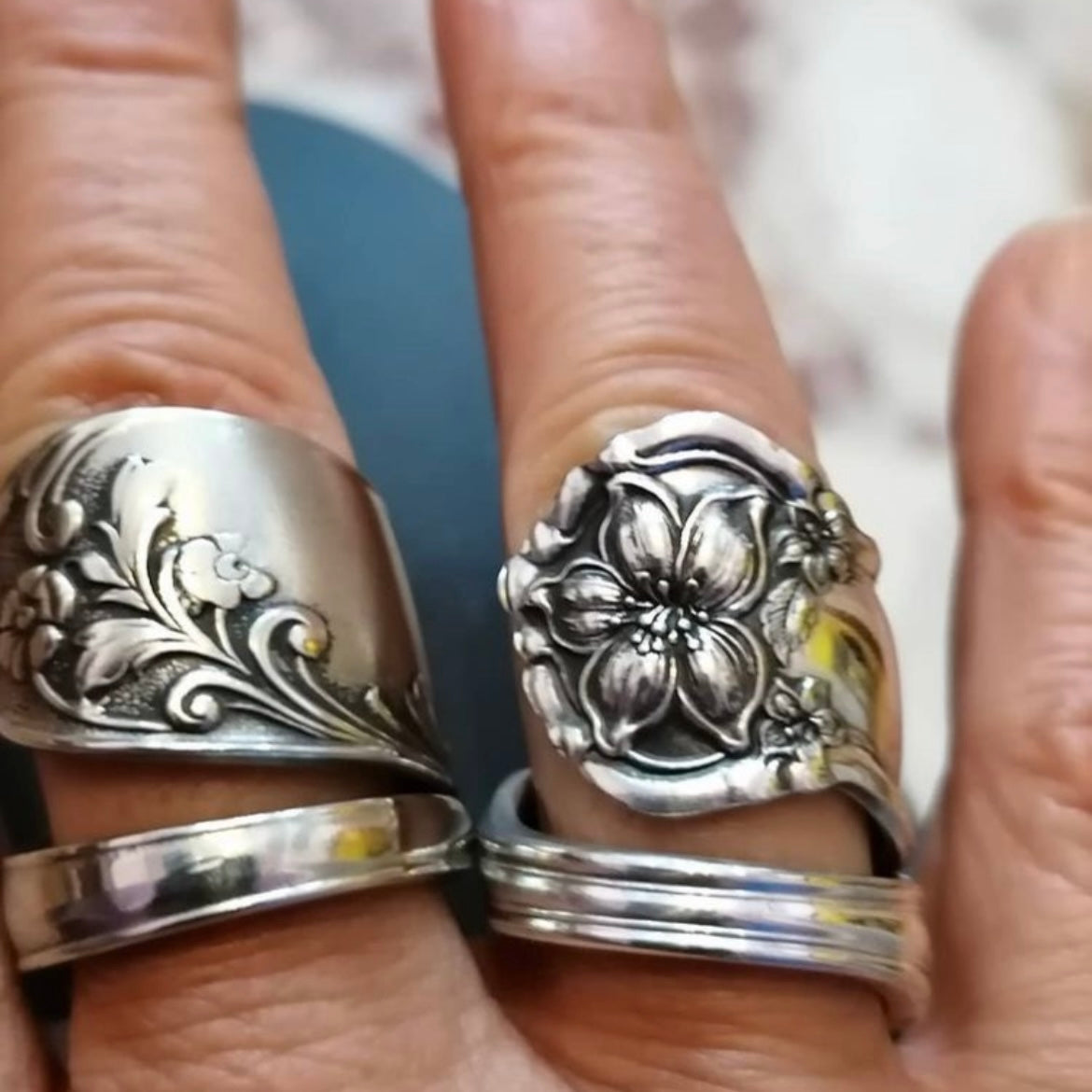 Anello Artigianale Mod. SPIRALE  ZAGARA Realizzato con Antica posata in Argento (Prima Metà del ’900)