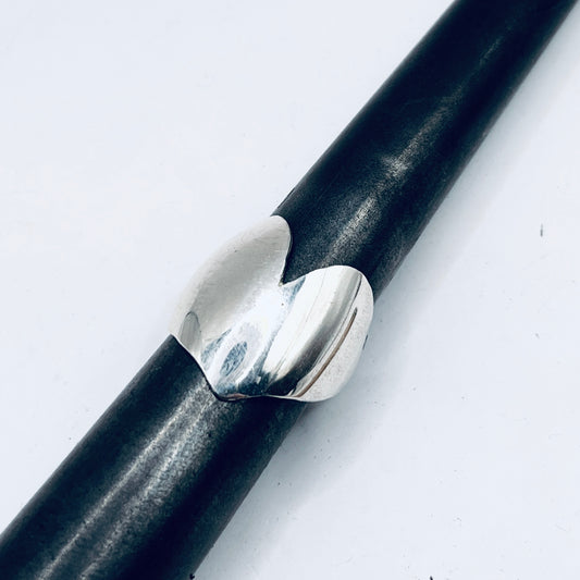 Anello Artigianale GRANDE CUORE Mod. CLASSICO  Realizzato con Antica posata in Argento (Prima Metà del ’900)