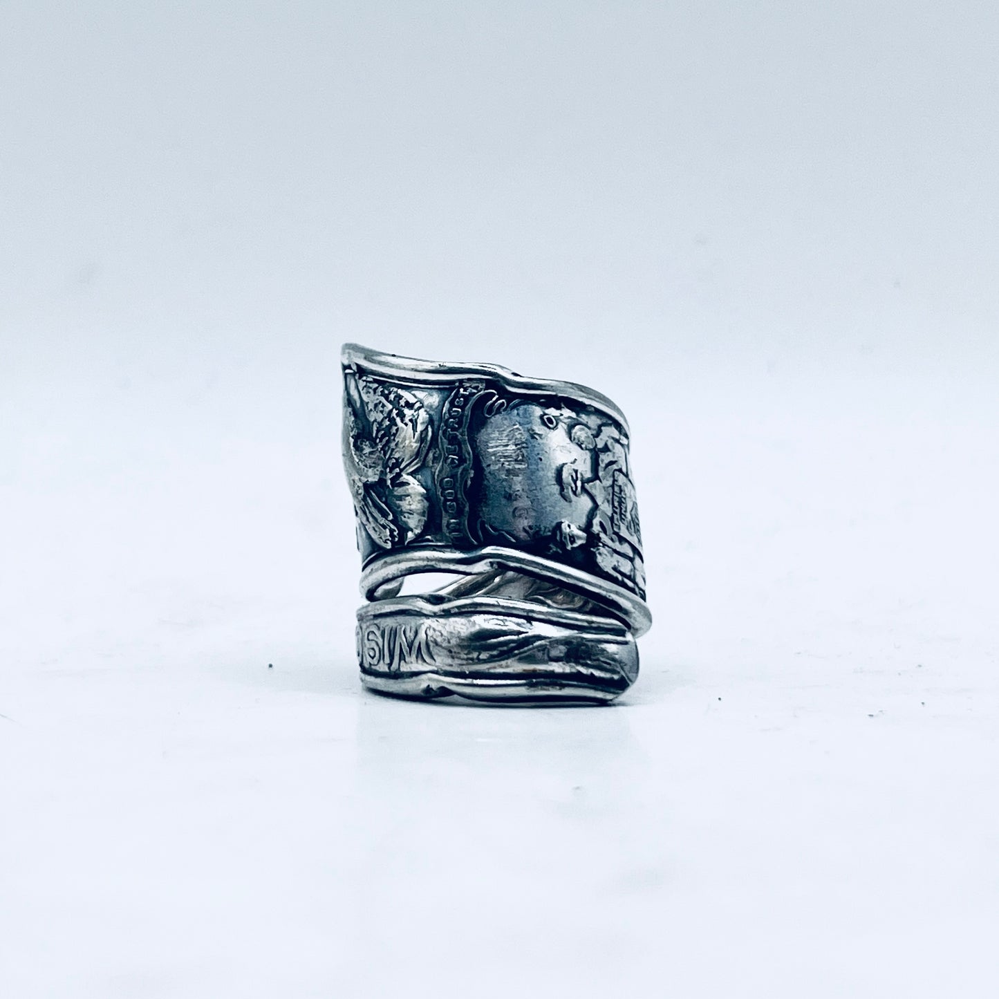 Anello Artigianale Mod. CLASSICO/SPIRALE  MISSOURI Realizzato con Antica posata in Argento (Prima Metà del ’900)