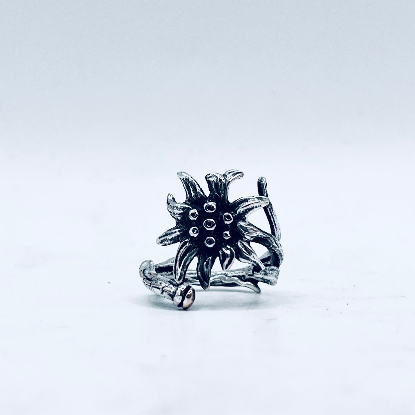 Anello Artigianale STELLA ALPINA Mod. SPIRALE  Realizzato con intero Antico Cucchiaino in Argento 800(Prima Metà del ’900)