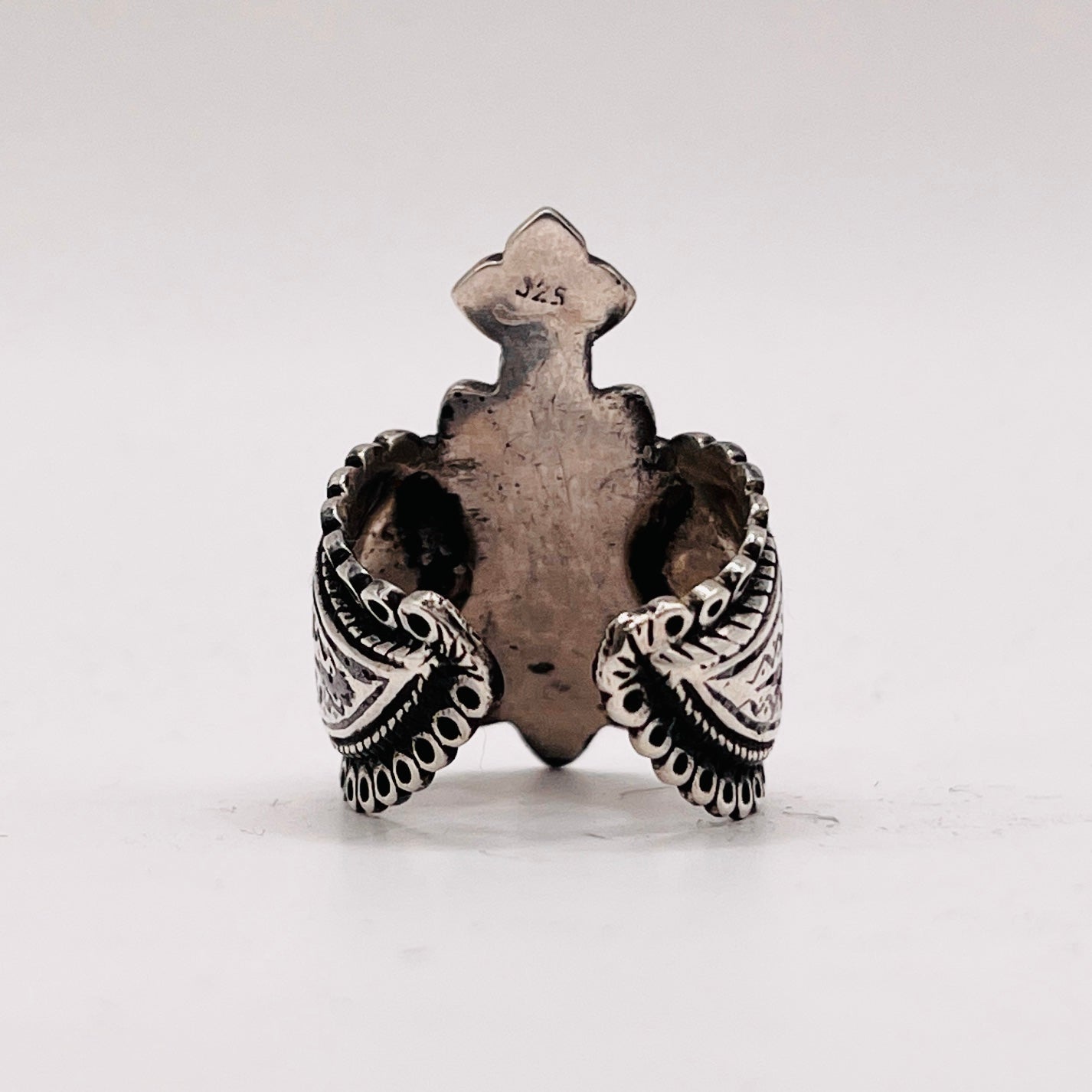 Anello Artigianale SPILLA RUBINO Mod. SPILLA Realizzato con Antica spilla in Argento (Prima Metà del ’900)