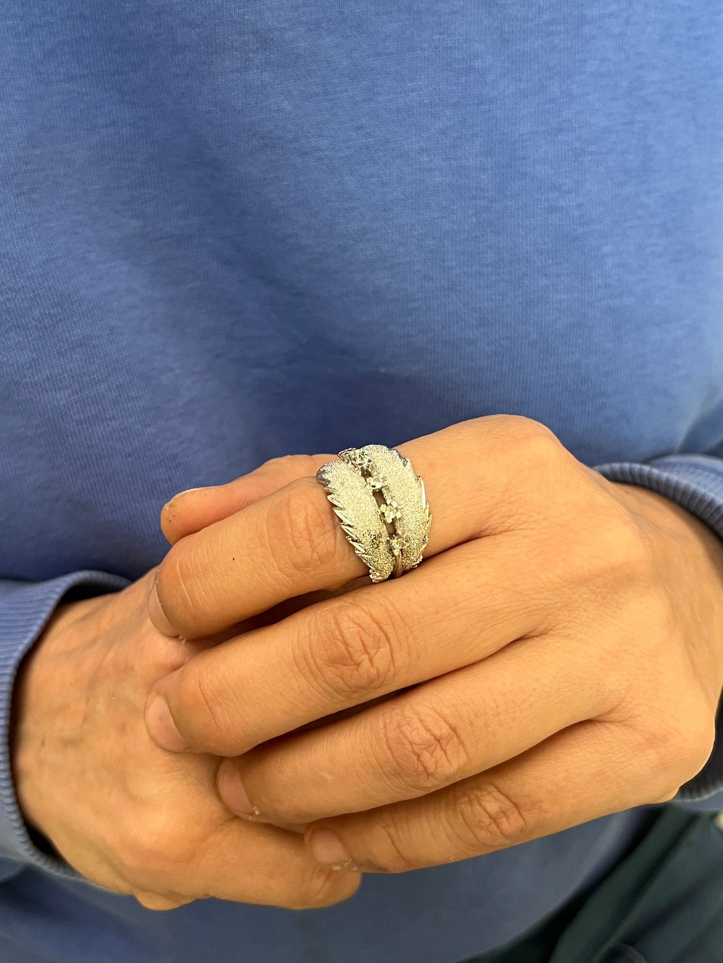Anello Artigianale SPILLA BRINA Mod. SPILLA Realizzato con Antica spilla in Argento (Prima Metà del ’900)