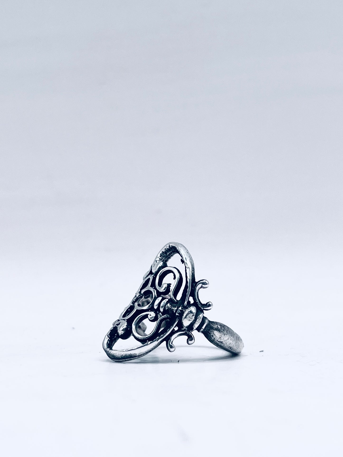 Anello Artigianale “CHIAVE CORONA ARGENTO 925” Realizzato con Antica Chiave in Argento