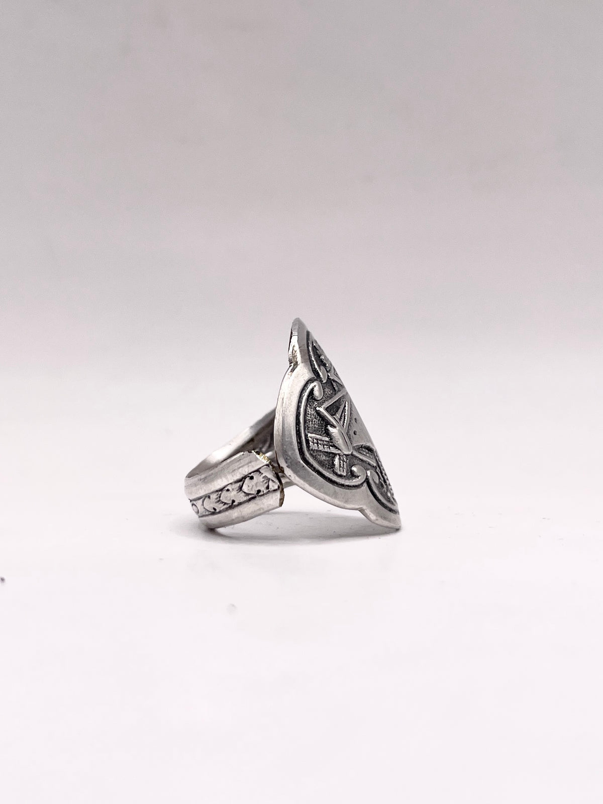 Anello Artigianale MULINO A VENTO  Mod. CLASSICO Realizzato con Antica posata in Argento (Prima Metà del ’900)