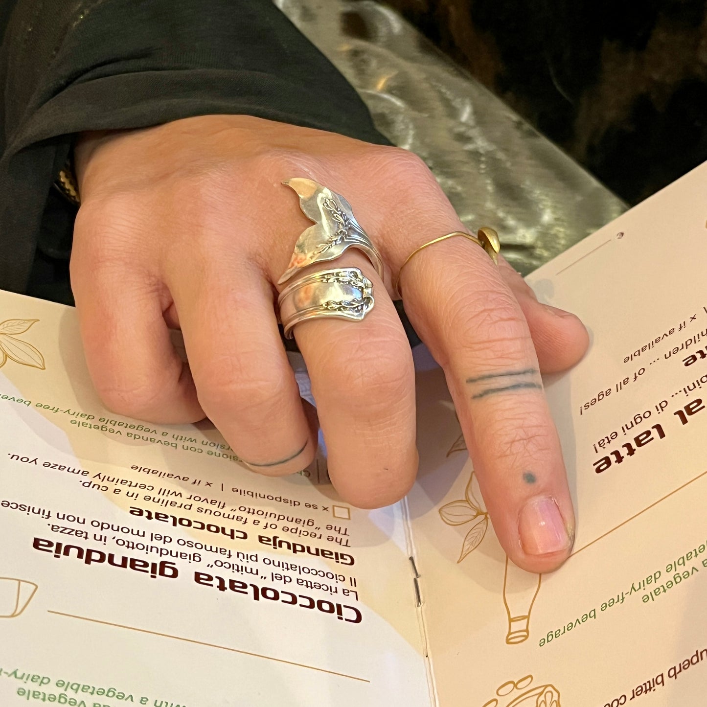 Anello Artigianale Mod. CODA LAVORATA Realizzato con Antica posata in Argento (Prima Metà del ’900)