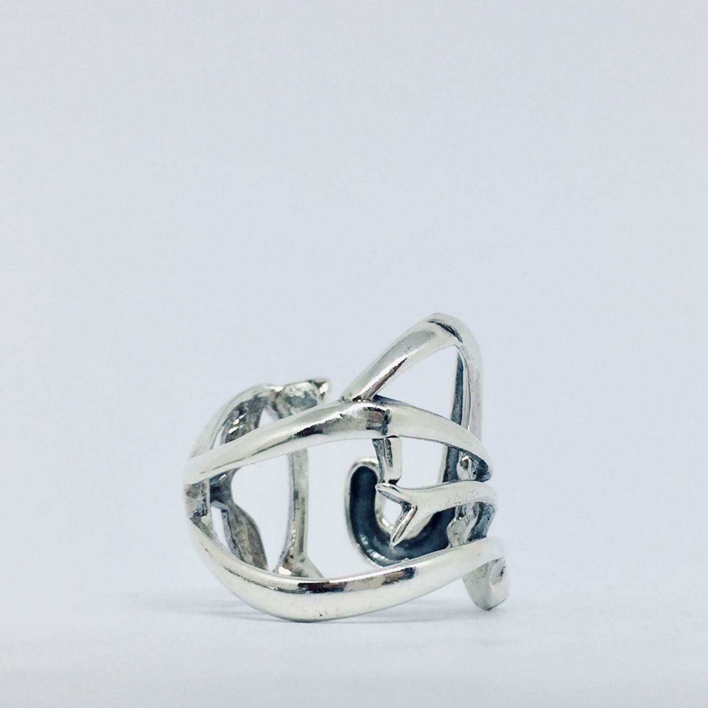 Anello Artigianale GATTO VIPPY Mod. SPILLA Realizzato con Antica spilla in Argento (Prima Metà del ’900)
