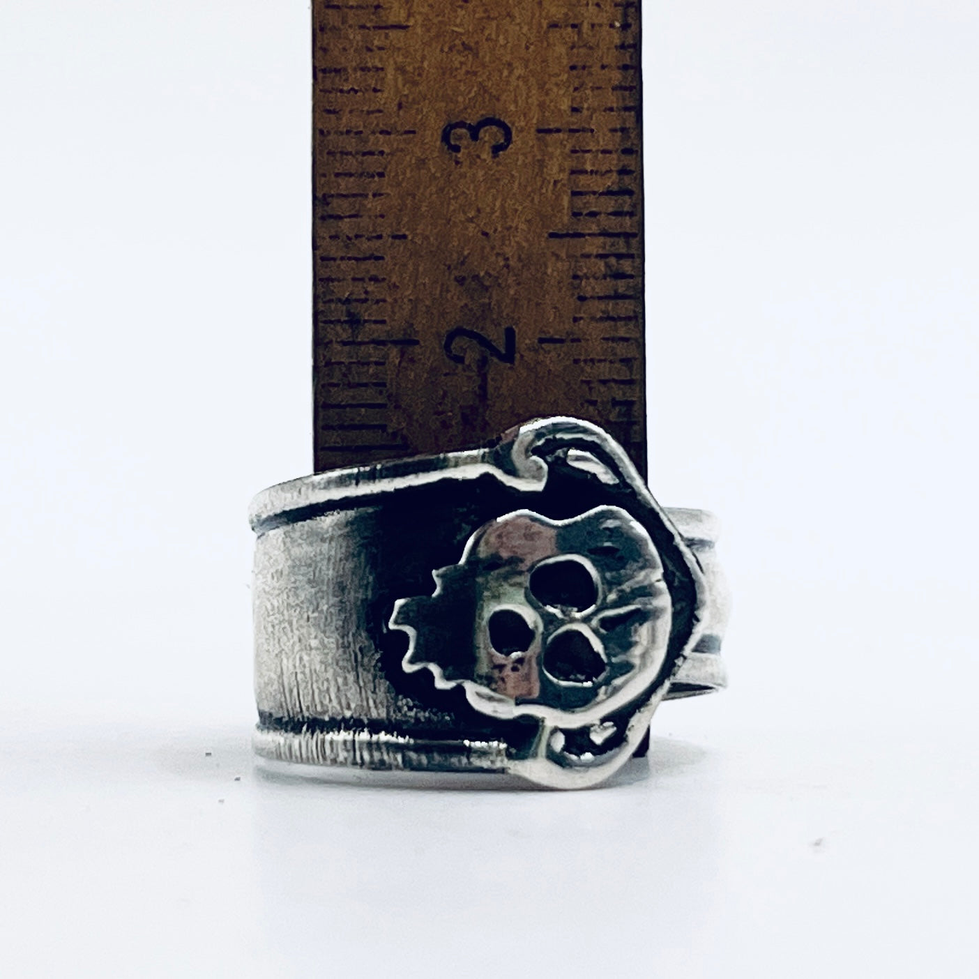 Anello Artigianale TESCHIO Mod. CLASSICO  Realizzato con Antica posata in Argento (Prima Metà del ’900)