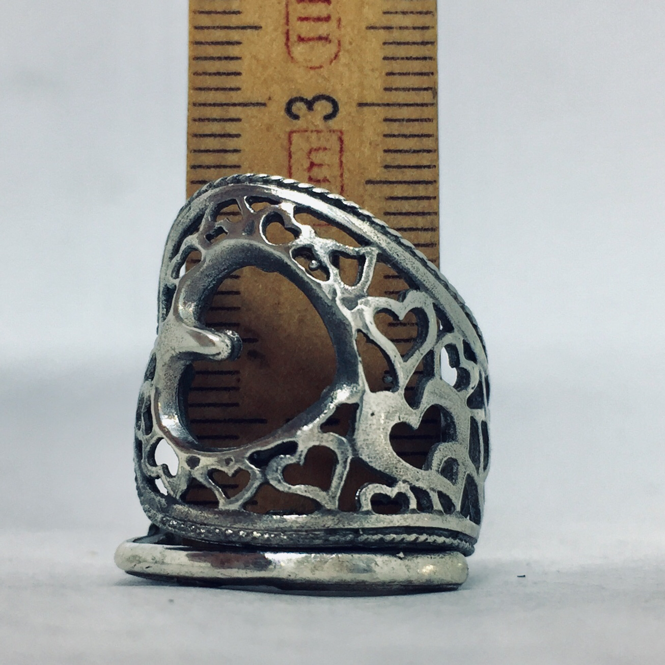 Anello Artigianale CUORI TRAFORATI Mod. CLASSICO/SPIRALE  Realizzato con Antica posata in Argento (Prima Metà del ’900)