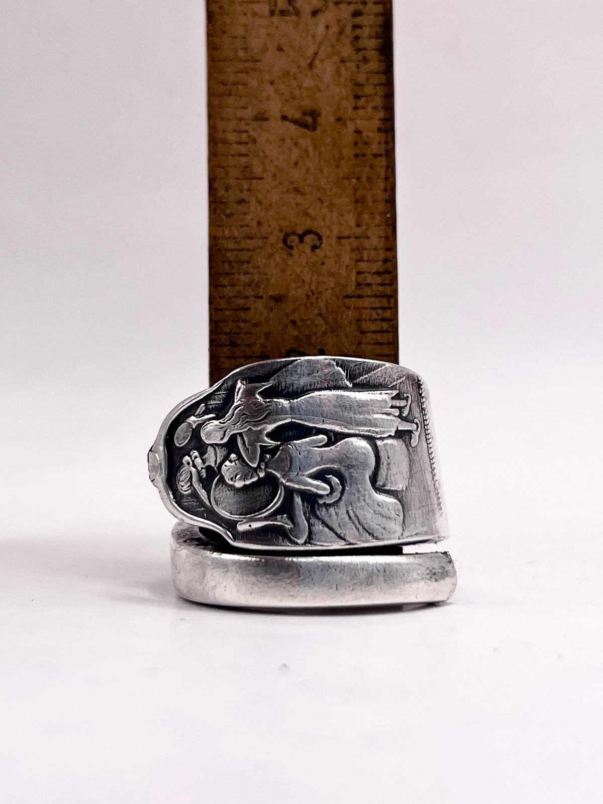 Anello Artigianale CENERENTOLA Mod. SPIRALE Realizzato con Antica posata in Argento (Prima Metà del ’900)