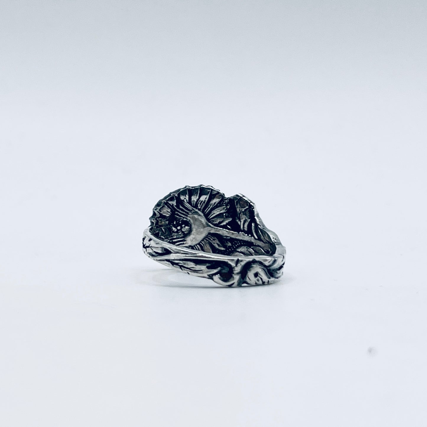 Anello Artigianale GIRASOLE Mod. CLASSICO  Realizzato con Antica posata in Argento (Prima Metà del ’900)